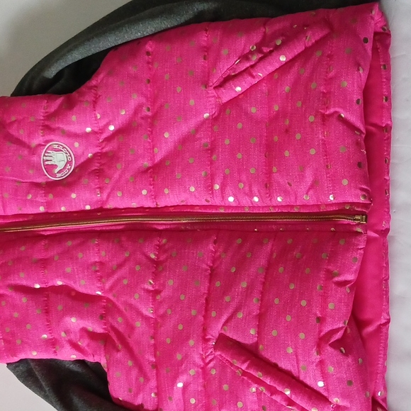 BODY GLOVE GIRL'S HOODED PUFFER JACKET PINK/GREY SIZE 7 - Picture 4 of 10